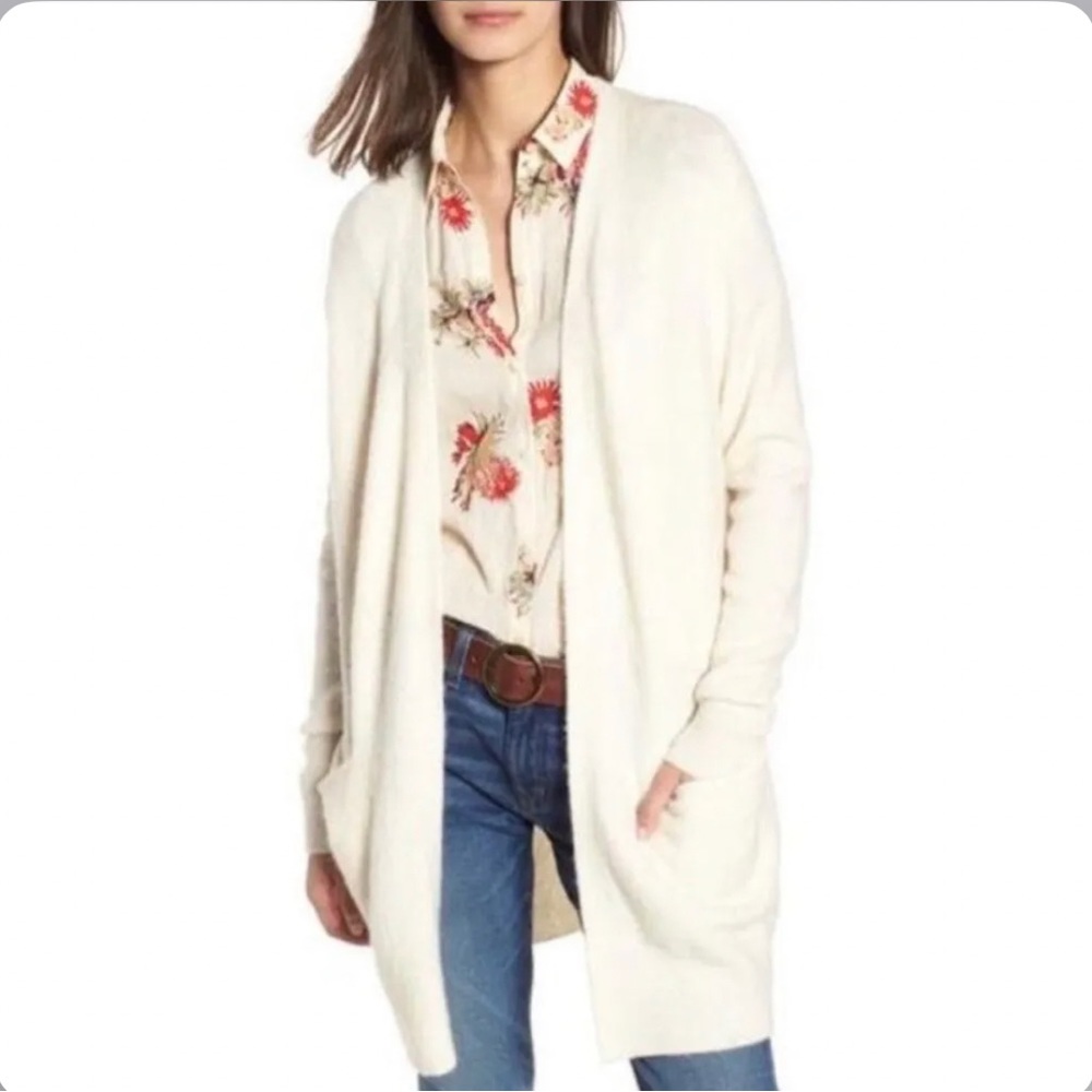 MADEWELL Cream Alpaca Wool Blend Ryder Long Cardigan Sweater